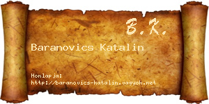 Baranovics Katalin névjegykártya