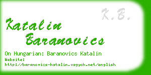 katalin baranovics business card